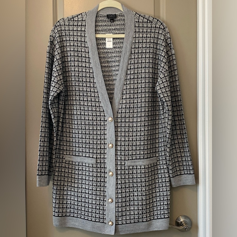 Talbots’s wool blend cardigan.